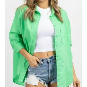 NEW MIMOSA kelly relaxed button down in green